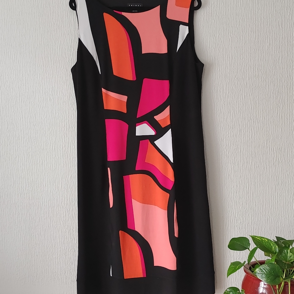 Tribal Sleeveless Color Block Dress Size XL